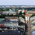 Panorama Krakowa i widok na Bramę Floriańską.