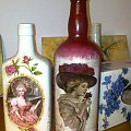 butelki z damami #dekupage #dekupaż #deqoupage #butelka #damy #vintage