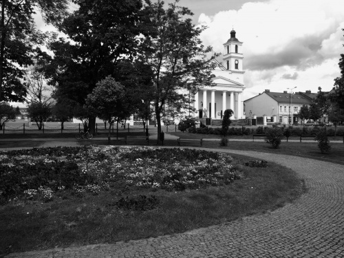 Park; na drugim planie konkatedra pw Św. Aleksandra #Suwałki #architektura #miasto #kościół #konkatedra