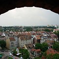 widok na Olsztyn z wieży zamku #Olsztyn