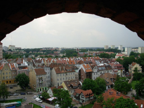 widok na Olsztyn z wieży zamku #Olsztyn
