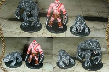 Wojownik wilkołak i jego wilk #miniatures #wilk #Wilkołak #wojownik