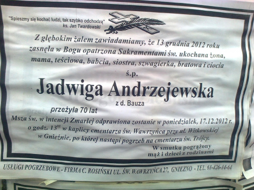 Klepsydra
Jadwiga Andrzejewska d. Bauza