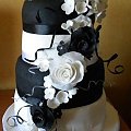 Tort weselny czarno-biały #tort #weselny #czarny #biały #KrakówTorty