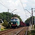 ET22-806 ze składem węglarek dojeżdża do podg. Stary Staw. 21.08.08r. #byk #bzyk #et22 #towar #brutto #lokomotywa #pociąg #PociągTowarowy