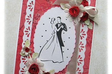 W kolorze miłości #Kartka #życzenia #czerwień #miłość #ślub