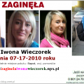 W piątek w nocy z 16-go na 17-go lipca zaginęła 19-letnia Iwona Wieczorek.