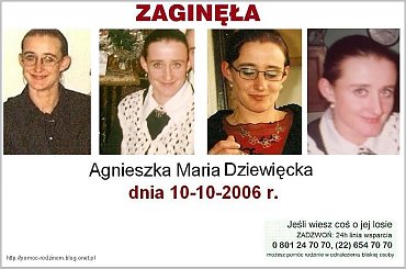 #AgnieszkaMariaDziewięcka #AgnieszkaDziewięcka #zaginęła #Kalisz #wielkopolskie #PoszukiwanieOsóbZaginionych #MissingPeople #Aktualności #Zaginieni #Poszukiwani #pomoc #ProsimyOPomoc #KtokolwiekWidział #KtokolwiekWie #AdnotacjaPolicyjna #Apel