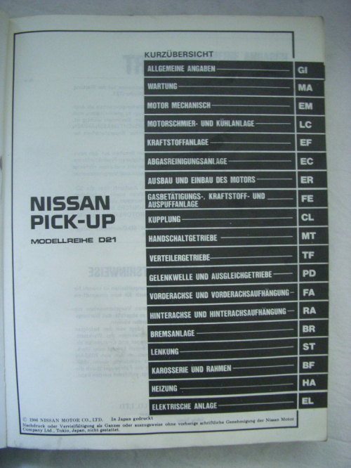NISSAN D21 Modellreihe ... 1