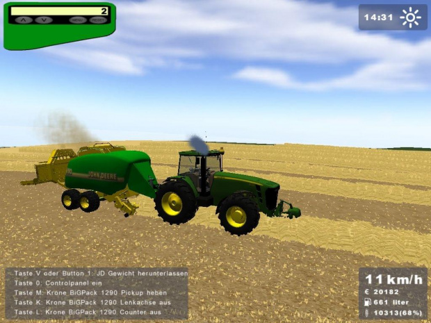 John Deere 8530 + prasa do słomy John Deere 690 #LandwirtschaftsSimulator2008 #JohnDeere