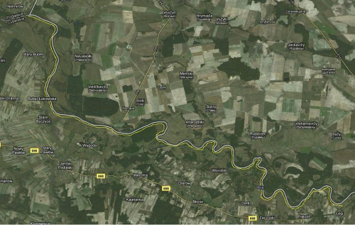 Trasa przemarszu Łęgi Niemirów wzdłuż lewego brzegu Bugu.