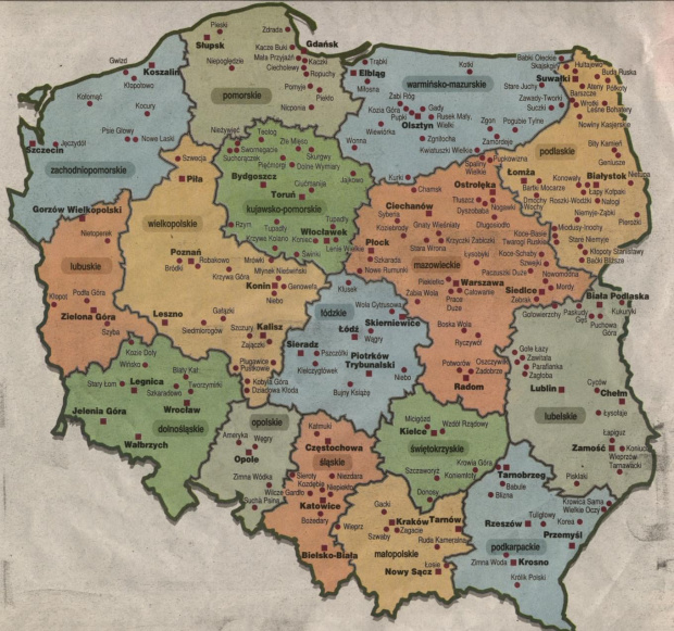 Mapa typowo polskich miejscowości. #śmieszne