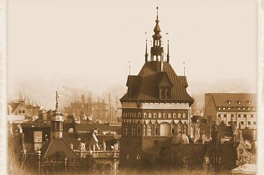 Gdańsk - widok z Fortów Napoleońskich na Katownię (fragment) #sepia #widok #StaraFotografia #Gdańsk #zabytki